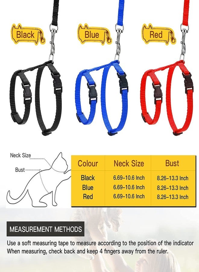 Pups&Pets Cat Harness Leash Nylon Set for Cat Rabbit Kitten and Small Pet Nylon Harness Strap Collar/Cat Training Leash Lead - Image 2